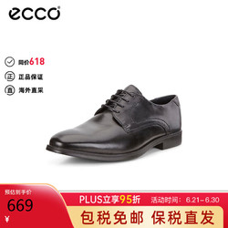 ecco 爱步 男士正装商务皮鞋 英伦简约轻盈耐磨德比鞋墨本系列621634黑色 44