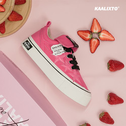 KAALIXTO aalixto芝士玫莓粉色帆布星星鞋男女新款夏季2024增高厚底透气