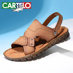 CARTELO 卡帝乐鳄鱼 牛筋底 男士凉鞋