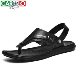 卡帝乐鳄鱼 休闲软底防滑凉鞋 黑色 1819 40