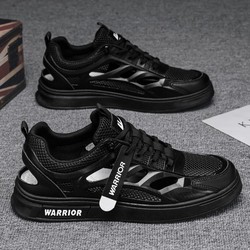 WARRIOR 回力 男鞋2024年夏季镂空网面透气休闲鞋平底运动鞋懒人一脚蹬凉鞋