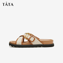 TATA 他她 厚底拖鞋外穿女复古沙滩凉拖鞋勃肯鞋女
