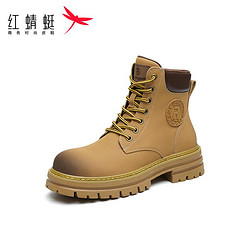 RED DRAGONFLY 红蜻蜓 大黄靴2022冬季新款女鞋厚底高帮短靴复古经典靴子马丁靴女