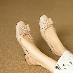 goldlion 金利来 牛面羊垫24年时尚扣饰包头凉鞋小方头后空凉鞋凉拖鞋女外穿女鞋