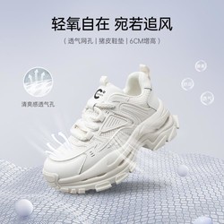 C.BANNER 千百度 厚底老爹鞋女透气网面鞋休闲运动鞋