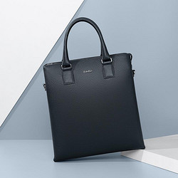 goldlion 金利来 男手提包头层牛皮竖款公文包单肩包斜挎包送男友