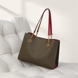 goldlion 金利来 女包单肩包复古印花女手提包大容量通勤托特包