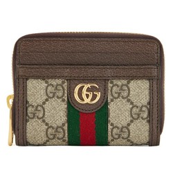 GUCCI 古驰 Ophidia系列 帆布配皮红绿织带GG卡包 65855296IWG