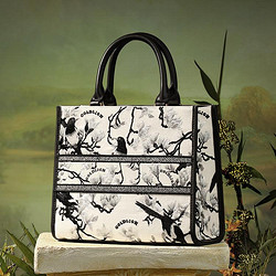 goldlion 金利来 女包手提包国风水墨刺绣单肩包女士斜挎包