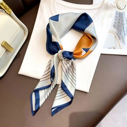 BONAS 宝娜斯 高级感小方巾丝巾女**百搭装饰搭配西装衬衫职业领巾护颈薄围巾