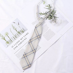 others 其他 jk小领带女学院风格子懒人日系制服原宿风衬衫领结男女学 米黄