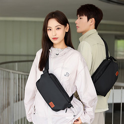 圣德来 斜挎包男女腰包大容量3L 黑色