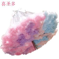 喜圣多 洛丽塔裙撑日常无骨软纱棉花糖lo裙撑彩虹裙撑lolita云朵撑暴力洛丽塔 45cm彩虹棉花糖