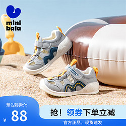 mini balabala 迷你巴拉巴拉 MINI BALA迷你巴拉童鞋儿童学步鞋夏季透气耐磨宝宝休闲轻弹跑步运动鞋 蓝色 22码 脚长14.3-14.8cm