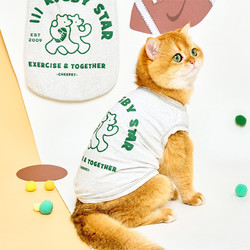 御膳爷 猫咪衣服夏天薄款防掉毛小猫咪背心宠物服装夏季幼猫2个月金渐层