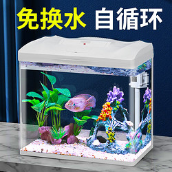 SUNSUN 森森 鱼缸水族箱生态桌面金鱼缸玻璃小型客厅制氧过滤免换水家用缸 高清玻璃 300标配 （带20件套）