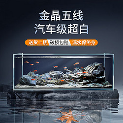 BESSN 贝森 金晶五线汽车级超白缸玻璃鱼缸客厅裸缸家用水草溪流缸小型乌龟缸 60*30*35cm6mm厚金晶五线超白送上楼
