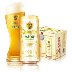 TSINGTAO 青岛啤酒 精酿白啤 浓郁麦香古法酿造500ml*12听 整箱装  露营出游