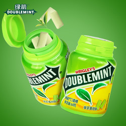 DOUBLEMINT 绿箭 口香糖原味薄荷40粒*2瓶装绿茶味清新口气办公室零食年货糖果