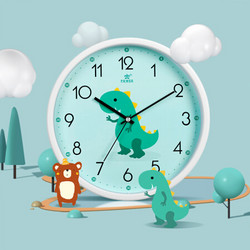 POWER 霸王 七王星 POWER 霸王 挂钟 卡通创意儿童挂表斜面学生认时电子钟30cm恐龙BW23043W8