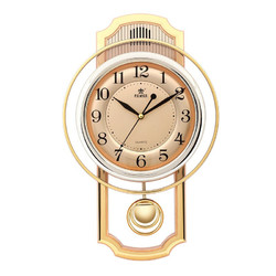 POWER 霸王 钟表客厅时钟整点音乐报时挂钟轻奢长43cm石英钟 6173APMKS