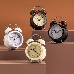 deli 得力 9024 迷你复古闹钟 黄色