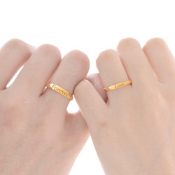 Tico 蒂蔻 T820 ForeverLove爱永恒黄金戒指男女情侣款999足金活口对戒