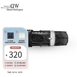 Daniel Wellington 丹尼尔惠灵顿 DanielWellington）DW原装表带17mm皮带银色针扣女款DW00200133（适用于34mm表盘系列）