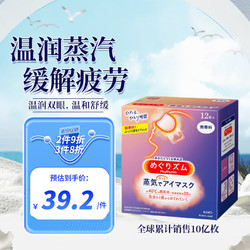 Kao 花王 MegRhythm 花王美舒律 蒸汽眼罩 无香型 12片