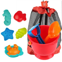 Hape 沙滩9件套玩具套装儿童挖沙戏水玩雪铲子小桶(赠网状收纳袋)