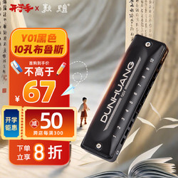 敦煌 煌之谣 10孔布鲁斯口琴  Y01黑色 Paddy C调 初学  10孔 PADDY调音C调 Y01黑色