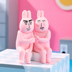 toptoy粉红兔子&ldquo;我的朋友&rdquo;系列盲盒公仔表情包兔子盲盒潮流手办