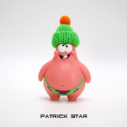 创意PVC摆件 派大星+帽子+无痕贴