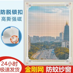靓丽琦 隐形磁吸窗户防蚊金刚纱窗网自装家用自粘式窗帘简易磁铁沙门加厚