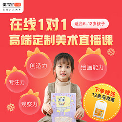 美术宝 开学季-美术宝1对1真人线上直播美术体验课1节+12色水彩笔（）